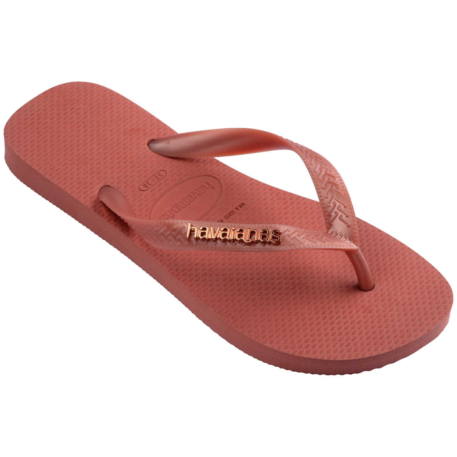 Women's Top Logo Metallic Flip Flops - Image 4