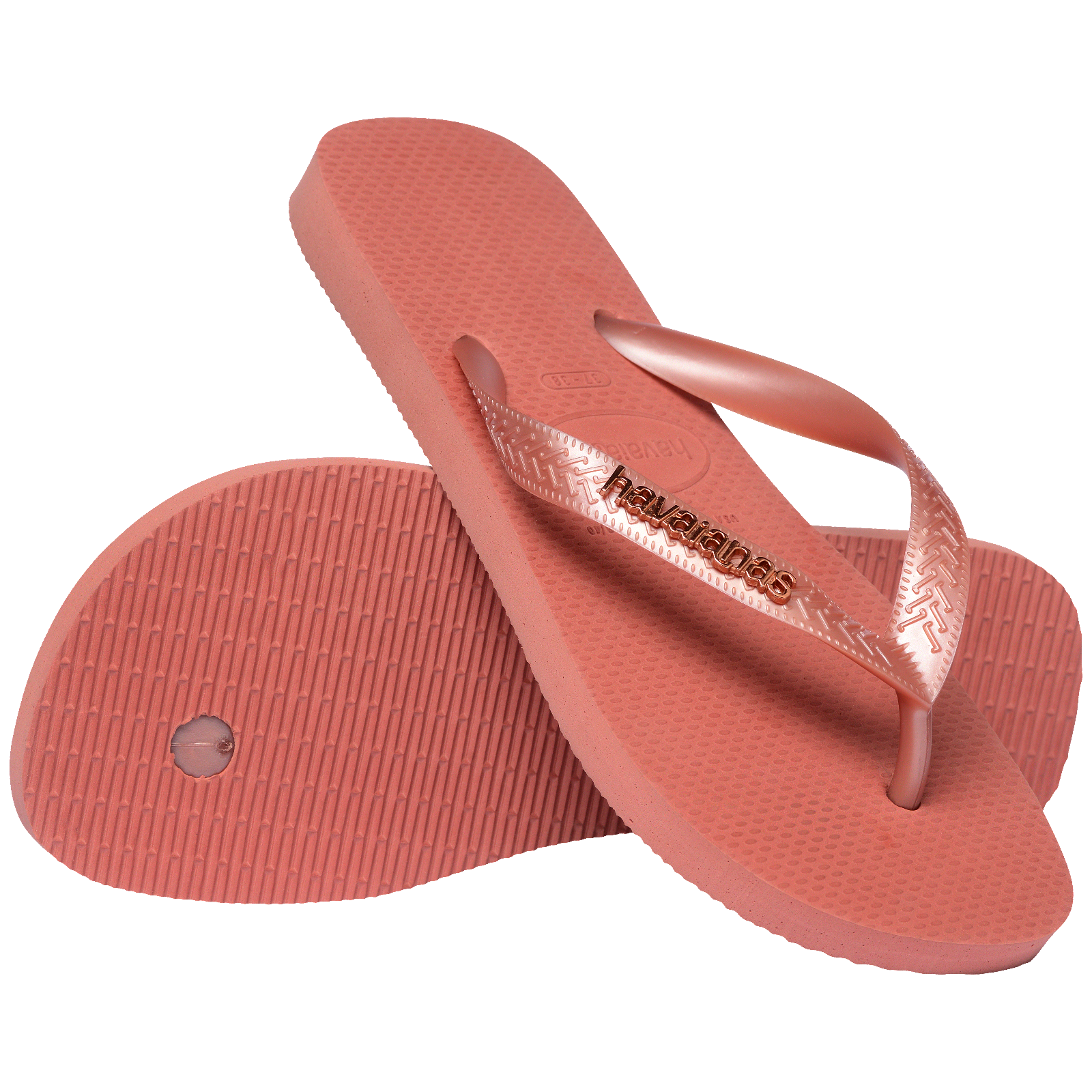 Women's Top Logo Metallic Flip Flops - Image 3