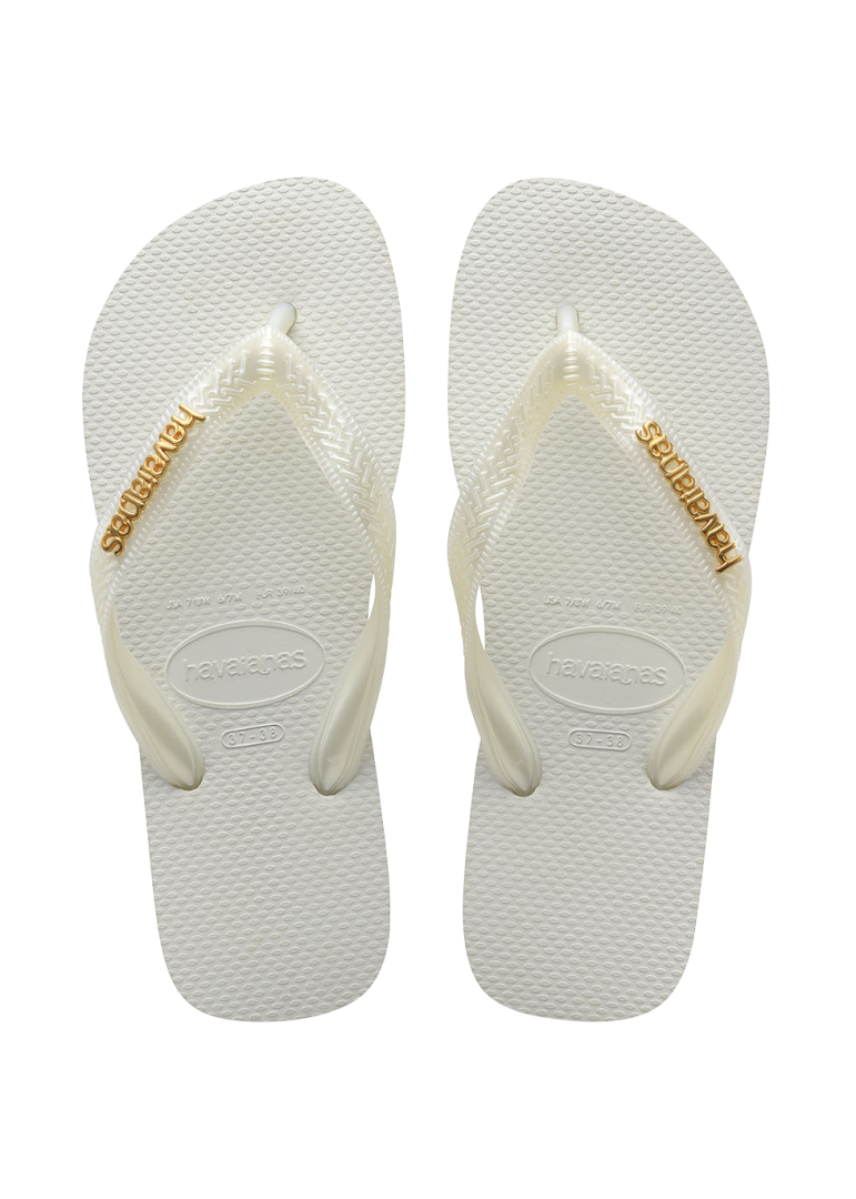 Women's Top Logo Metallic Flip Flops - Image 11