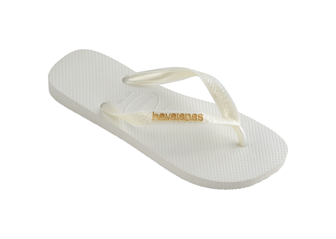 Women's Top Logo Metallic Flip Flops - Image 12