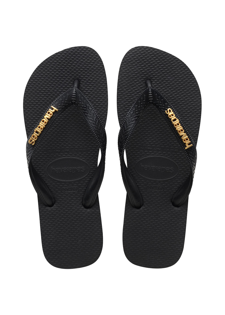 Women's Top Logo Metallic Flip Flops - Image 7