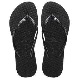 Women's Slim Crystal Flip Flops