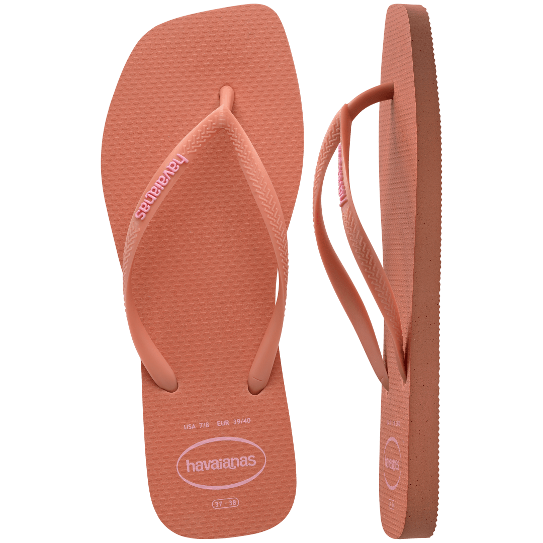 Women's Slim Square Logo Pop Up Flip Flops - Image 11